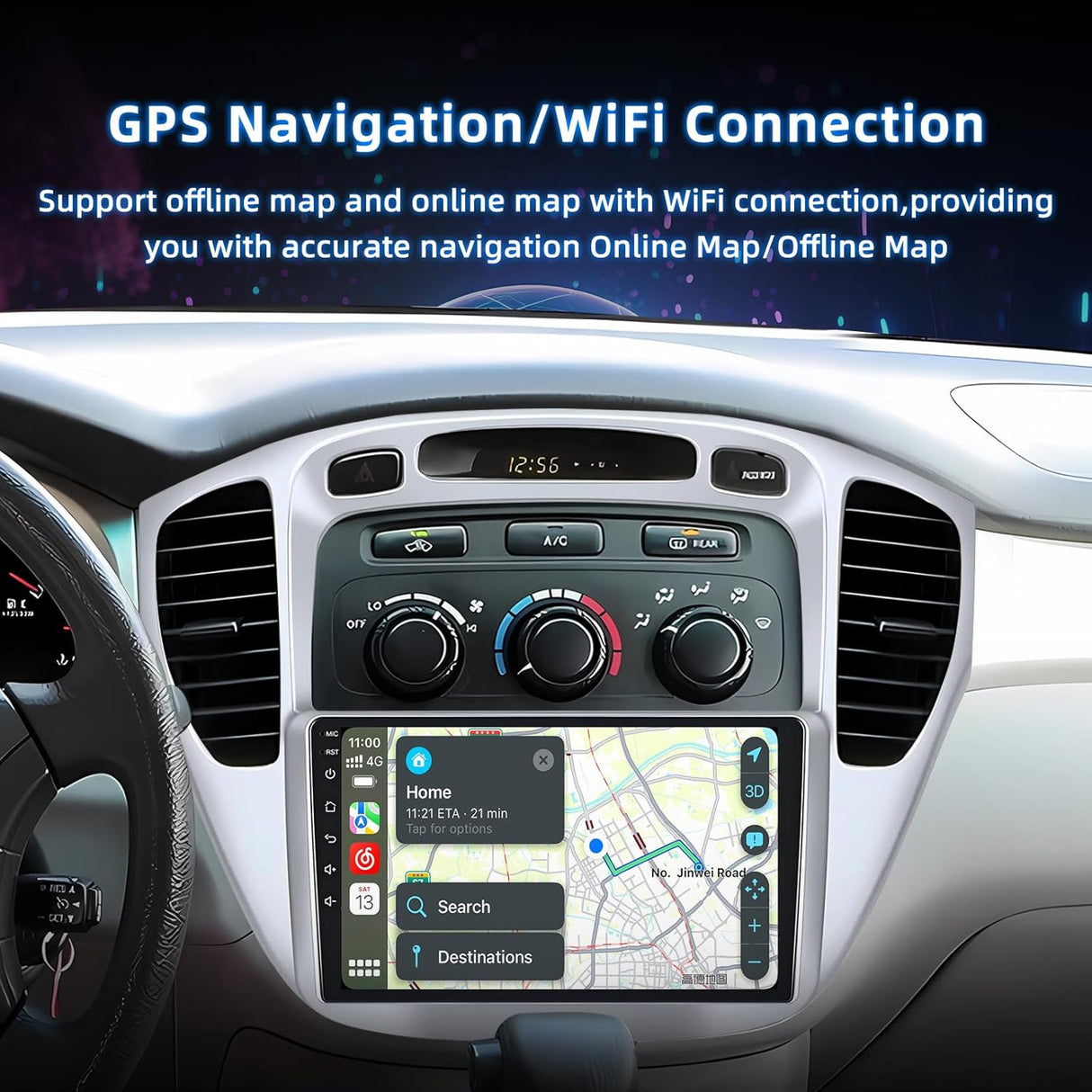 Android 13 Car Radio for Toyota Highlander 2000-2007, 9 Inch with Wireless CarPlay/Android Auto