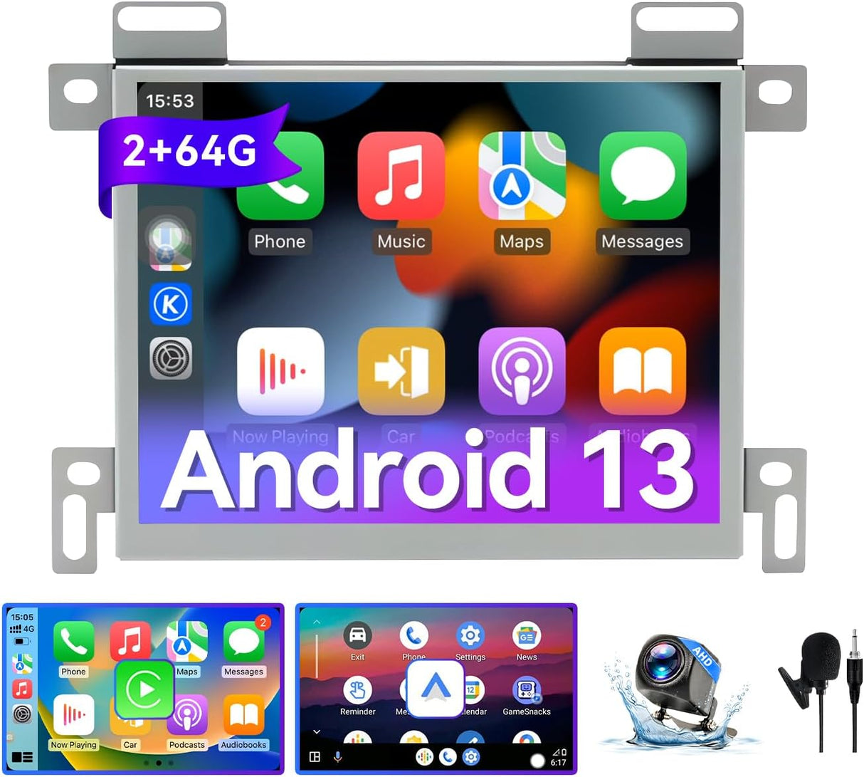 Android 13 Car Radio for Dodge Ram 1500/2500/3500 2013-2018/Jeep Dodge Grand Cherokee 2014-2022 with Wireless CarPlay/Android Auto/GPS Navigation/Backup Camera