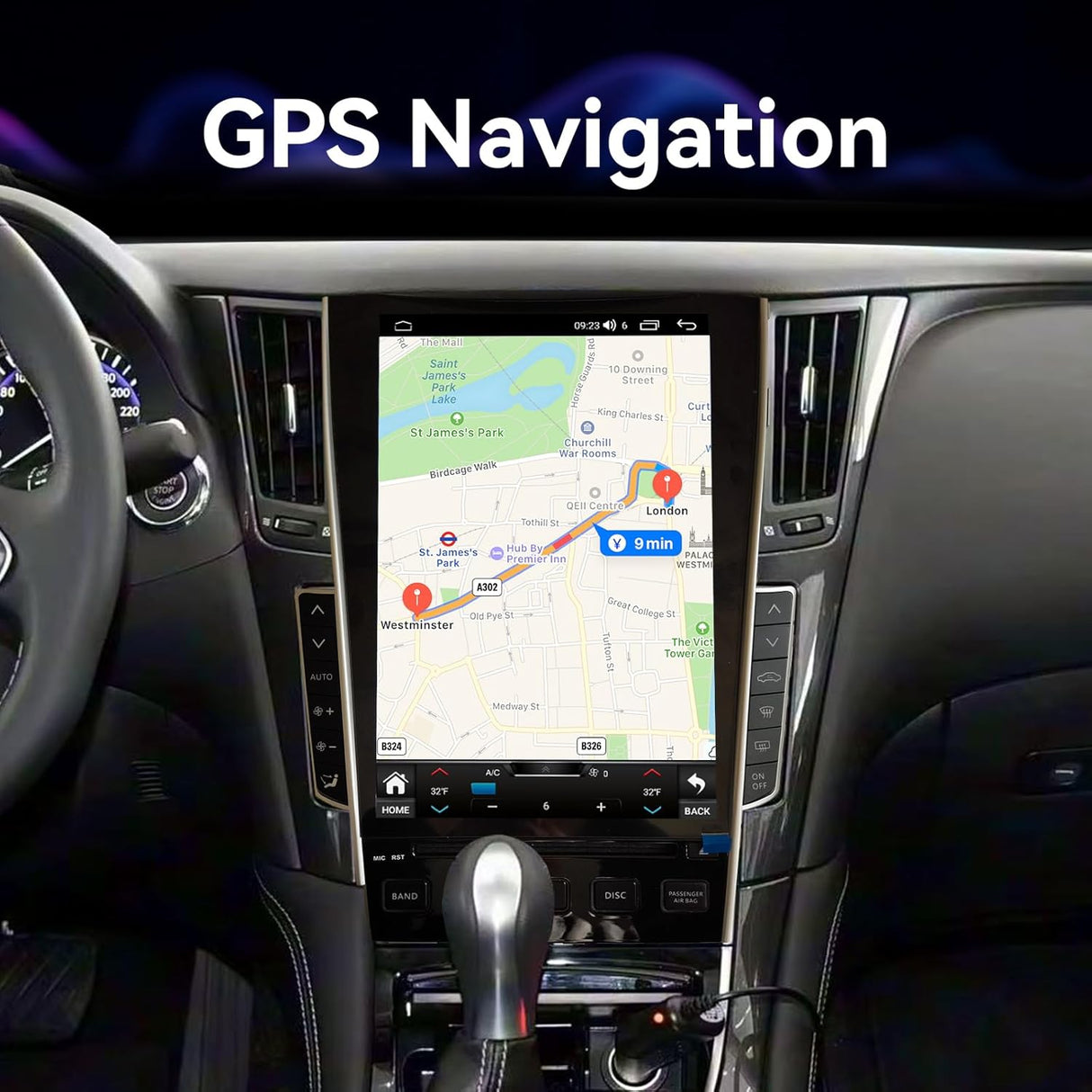 Android 15 Car Stereo Compatible with Infiniti Q50 2015 2016 2017 2018 2019 12.1" Touch Screen Wireless CarPlay & Android Auto 8+128 DSP 4G LTE 5G WiFi BT GPS Navigation Bluetooth 8Core