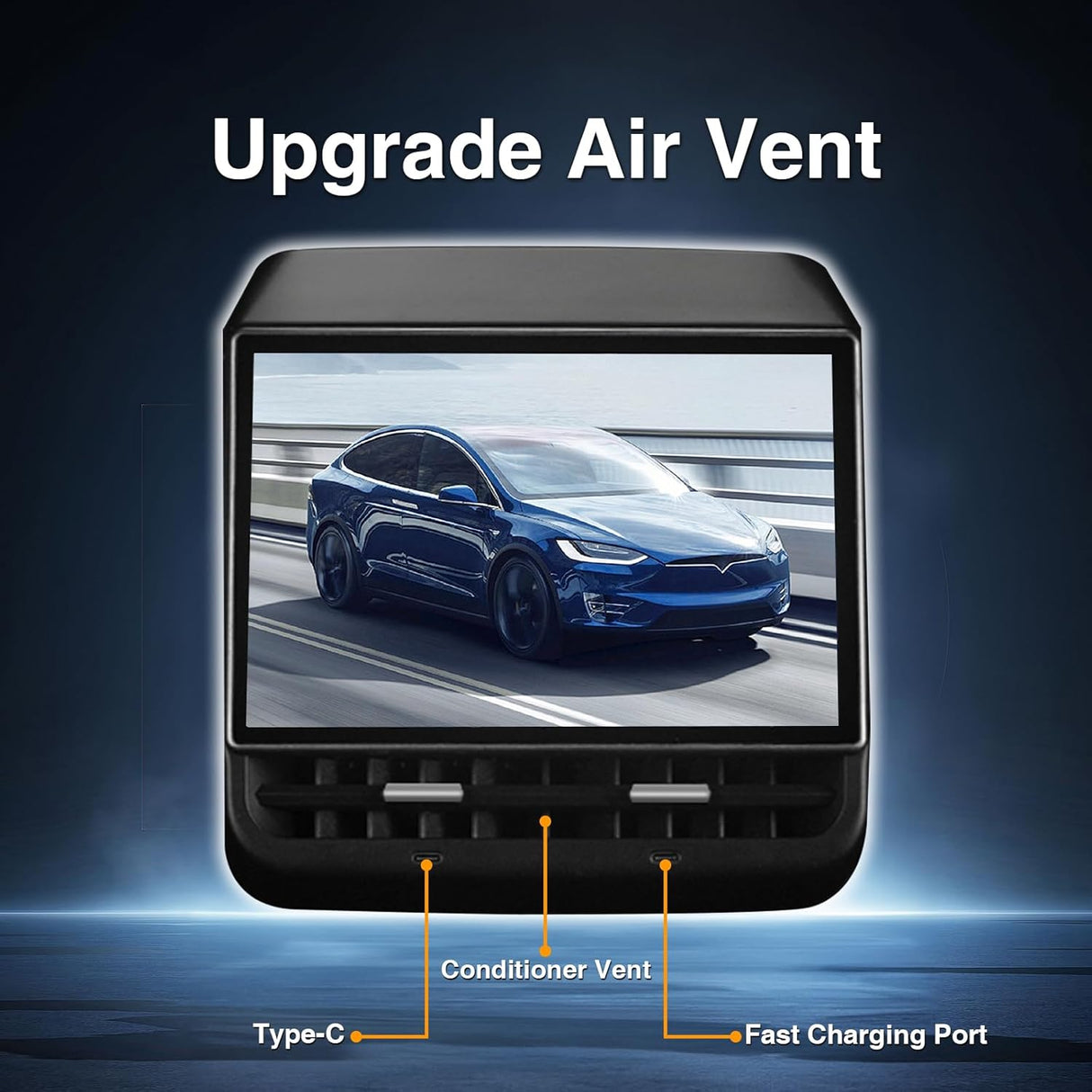 8.66" Rear Screen Compatible with Tesla Model 3 2019-2023 & Model Y 2019-2024, Android 13 4GB+64GB Rear Seat Entertainment Display Screen with Air Conditioning Control, Seat Heating,Wireless Carplay
