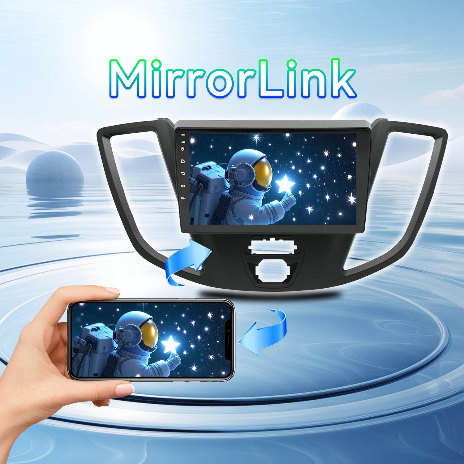 ZHNN Android 13 Car Stereo Radio Compatible with Ford Transit 2013-2019,9" Touchscreen Support Bluetooth/Wireless CarPlay Andriod Auto/GPS/WiFi/Mirror Link/Backup Camera