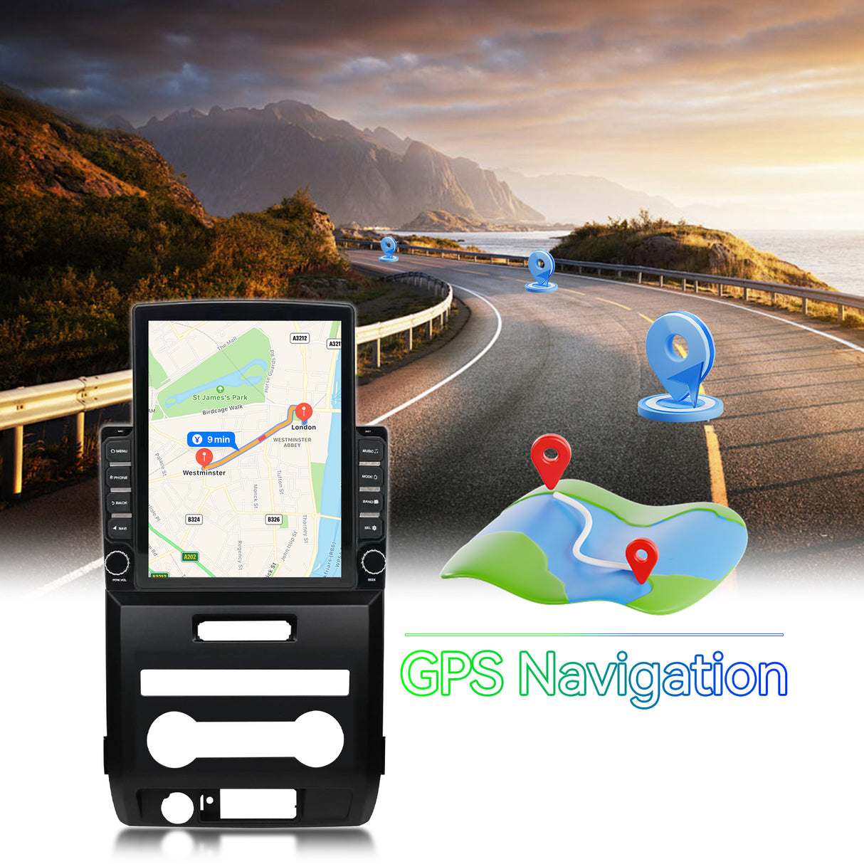 ZHNN Android 13 Car Stereo Radio Compatible with Ford F150 2009 2010 2011 2012,9.7 Inch Touchscreen Manual AC Upgrade,Wireless CarPlay & Android Auto/Bluetooth/GPS/WiFi/Mirror Link/Backup Camera