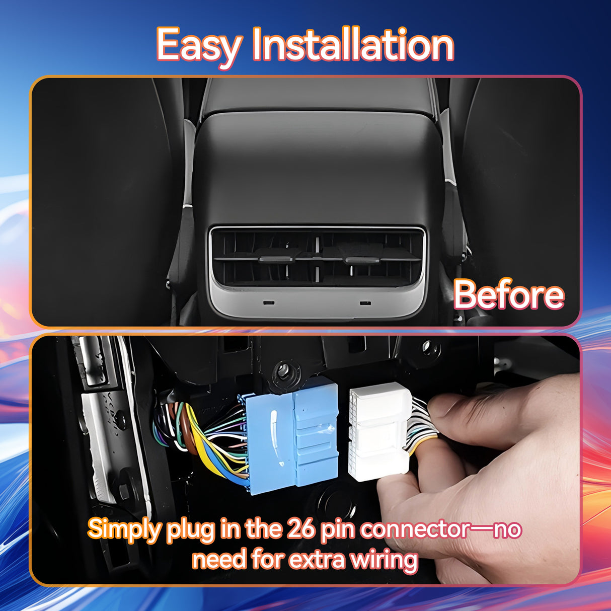 ZHNN 8.66 Inch Rear Display Screen Compatible with Tesla Model 3 17-23&Y19-24, 5G.Android 13 Supports HD Movie Watching, 4+64G,8-core, Supports seat Adjustment and Rear air Conditioning