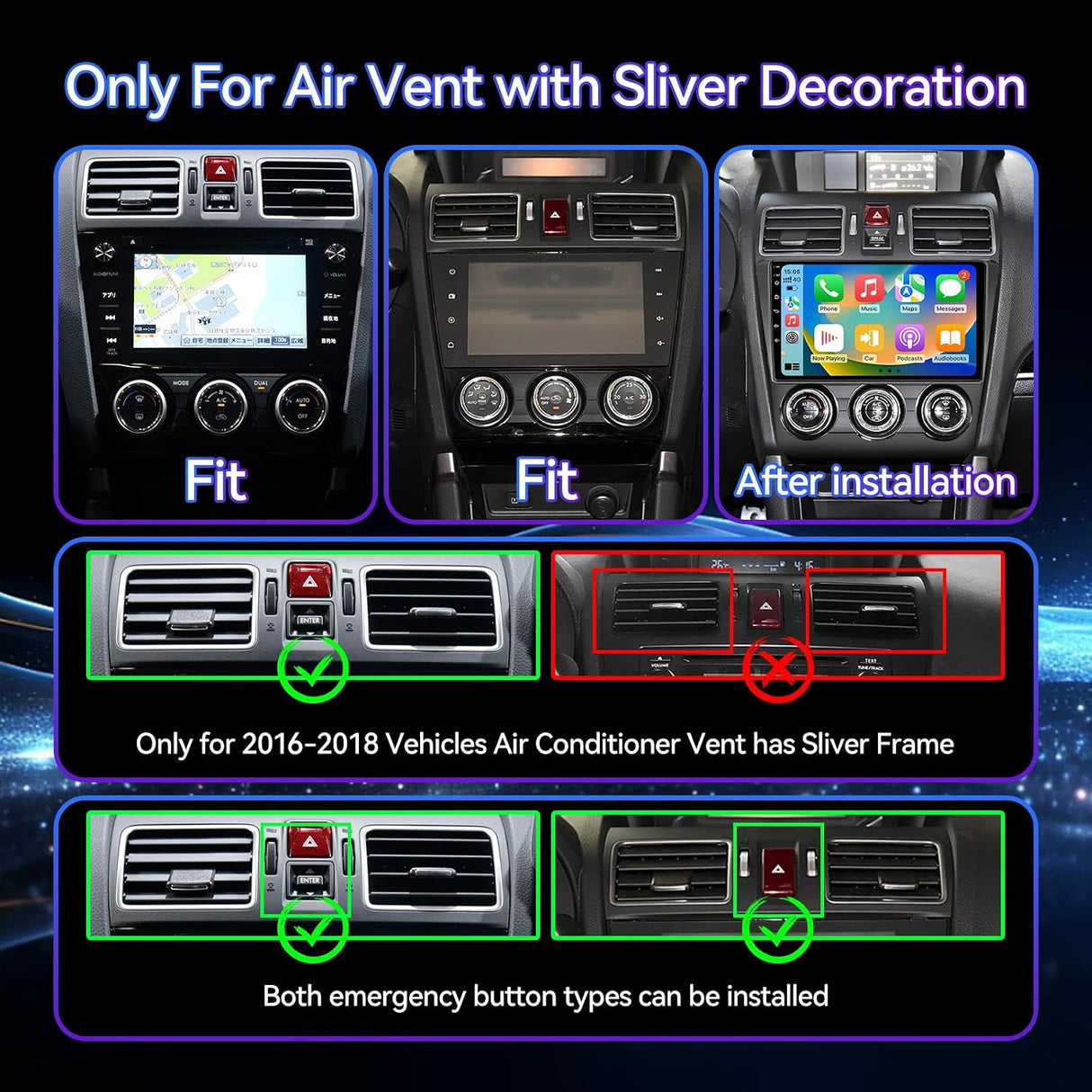 Android 13 Car Radio Compatible with Subaru Forester WRX Impreza STi 2016 2017 2018, 9" 2+64G Touch Screen Car Stereo with Wireless CarPlay Android Auto/WiFi/Bluetooth/GPS/Backup Camera