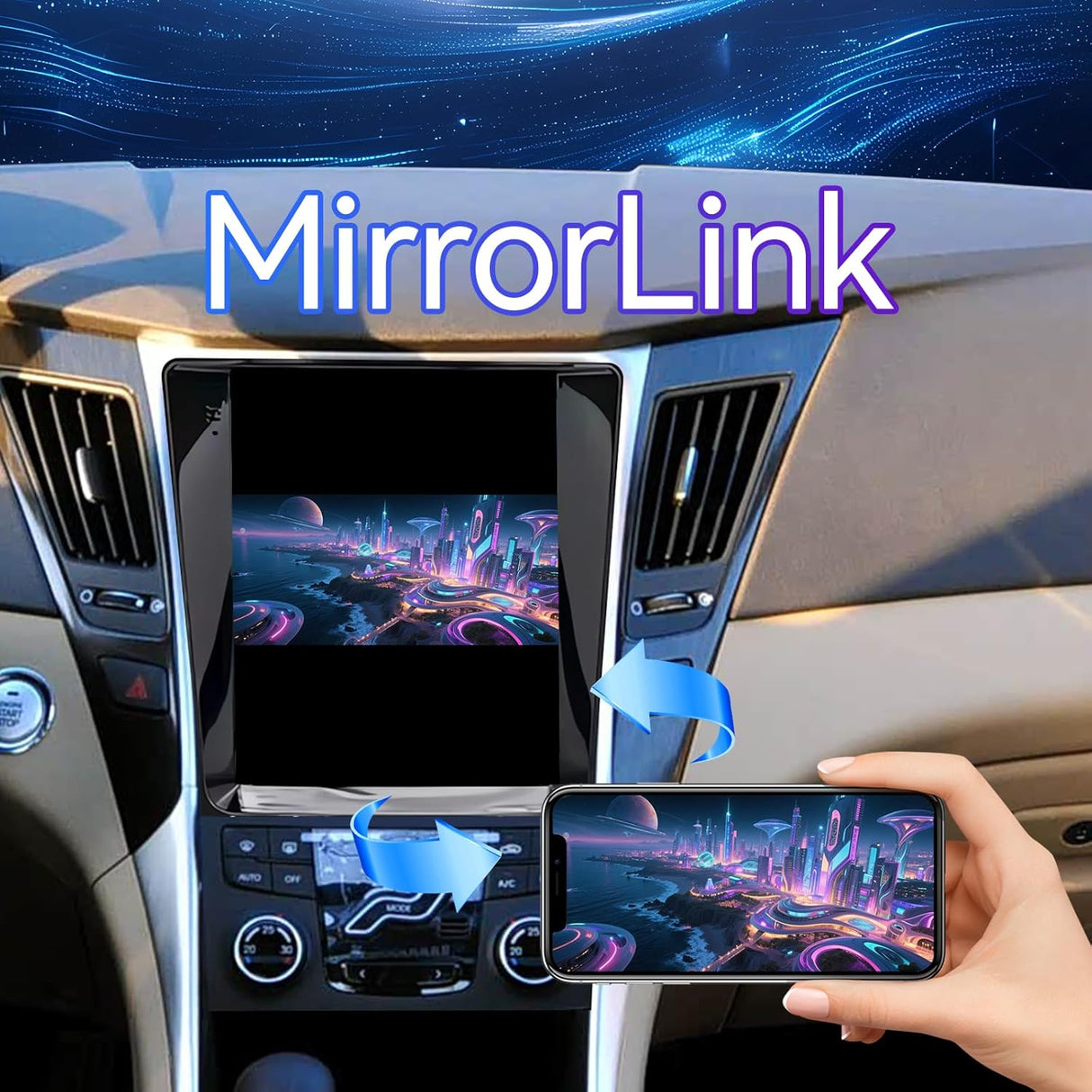 Android 13 Car Radio Stereo for Hyundai Sonata 2010-2015 with Wireless CarPlay/Android Auto/MirrorLink