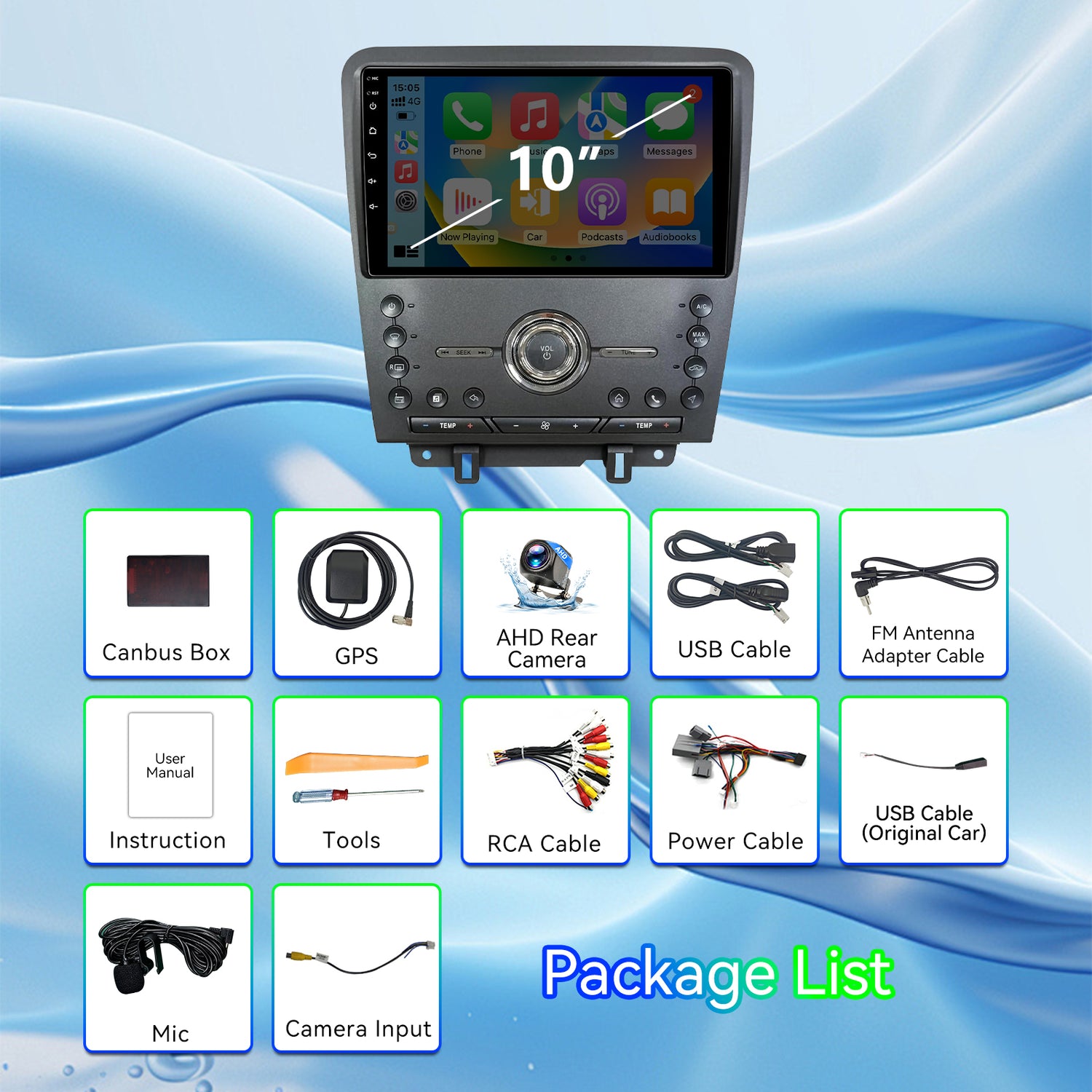 Android 13 Car Stereo Radio Compatible with Ford Mustang 2010 2011 2012 2013 2014,10 Inch Touchscreen Support Wireless CarPlay Android Auto/GPS/WiFi/Bluetooth/Mirror Link/Backup Camera