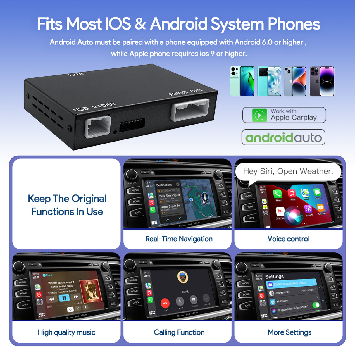 ZHNN Car Adapter Q1 for Toyota with Entune2.0 2014-2019