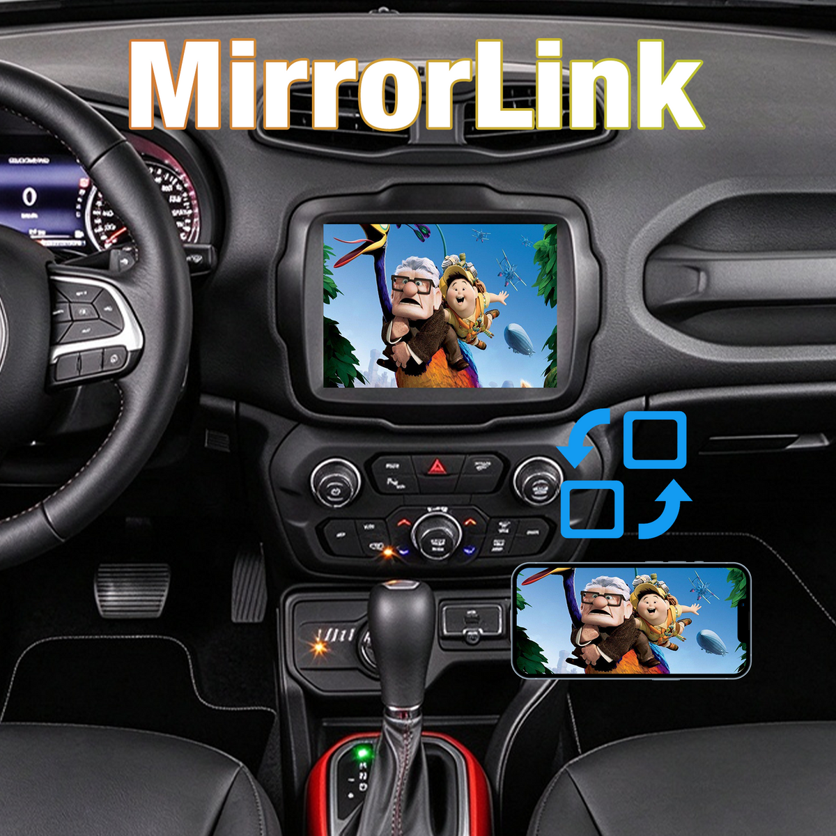 Jeep Renegade 2015-2020, 64G Storage, 5G WiFi, Wireless CarPlay & Android Auto, GPS Navigation, Bluetooth, FM Radio, HD Backup Camera, Aftermarket Head Unit Replacement