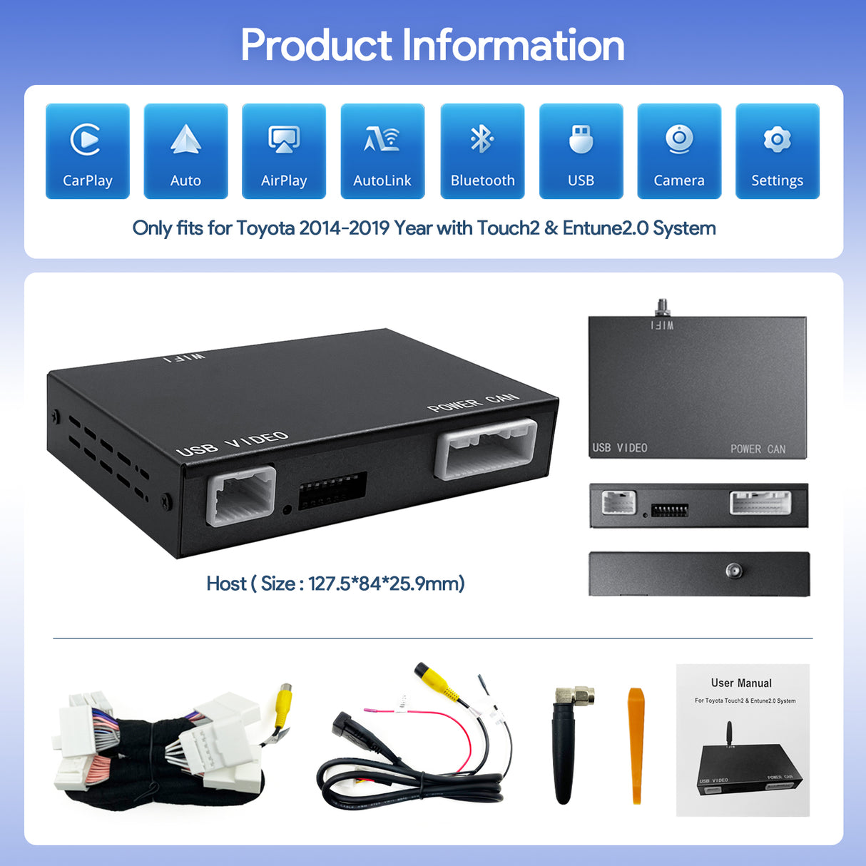 ZHNN Car Adapter Q1 for Toyota with Entune2.0 2014-2019