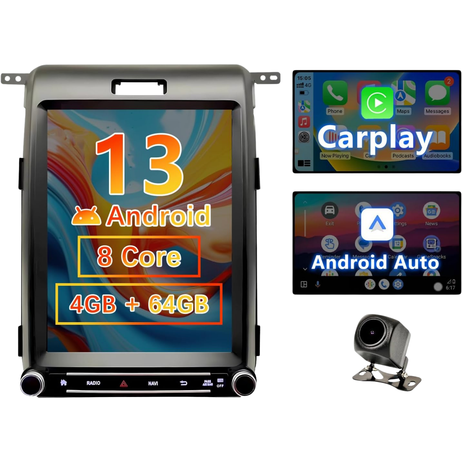 ZHNN Car Radio Compatible with Ford F150 Stereo Upgrade 2013 2014, Replacement with Wireless Carplay Android Auto