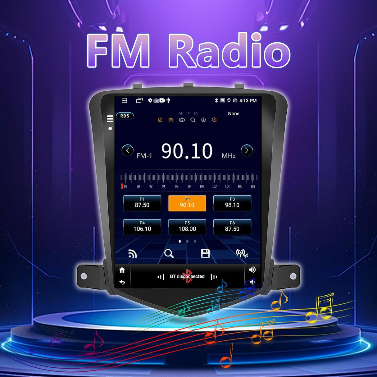 Compatible with Chevy Cruze Radio 2009-2014, 9.7 Inch Android 13 with CarPlay/Android Auto, 2+64G Car Stereo with Bluetooth GPS SWC FM Backup Camera