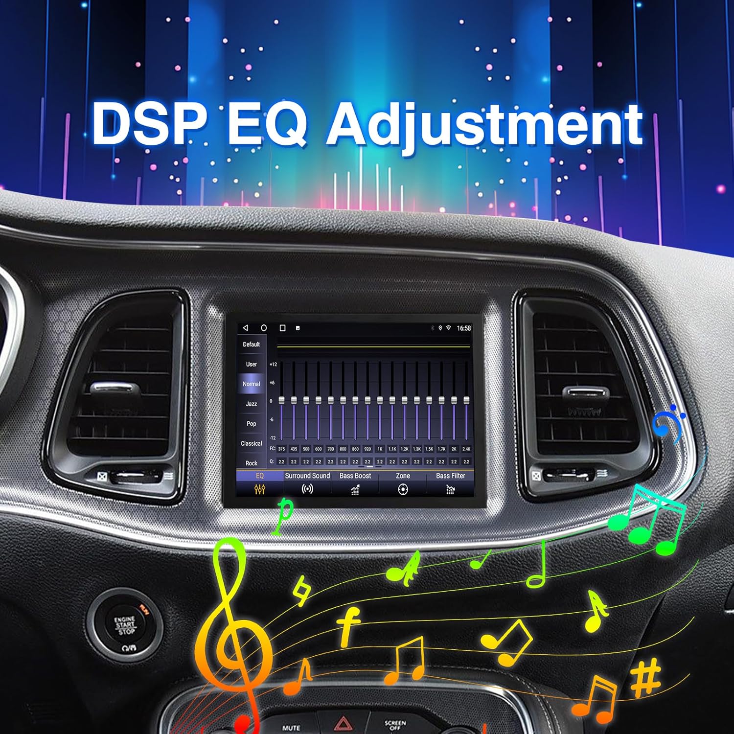 ZHNN Car Stereo Compatible with Dodge Charger/Challenger 2015 2016 2017 2018 2019, Touchscreen Car Head Unit with Carplay/Android Auto