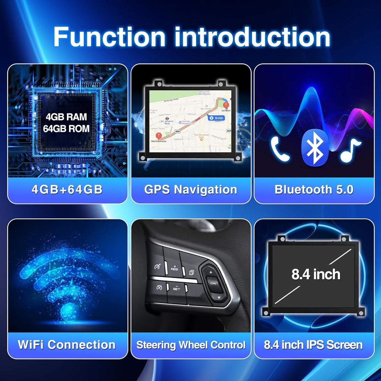 ZHNN Car Stereo Compatible with Dodge Charger/Challenger 2015 2016 2017 2018 2019, Touchscreen Car Head Unit with Carplay/Android Auto