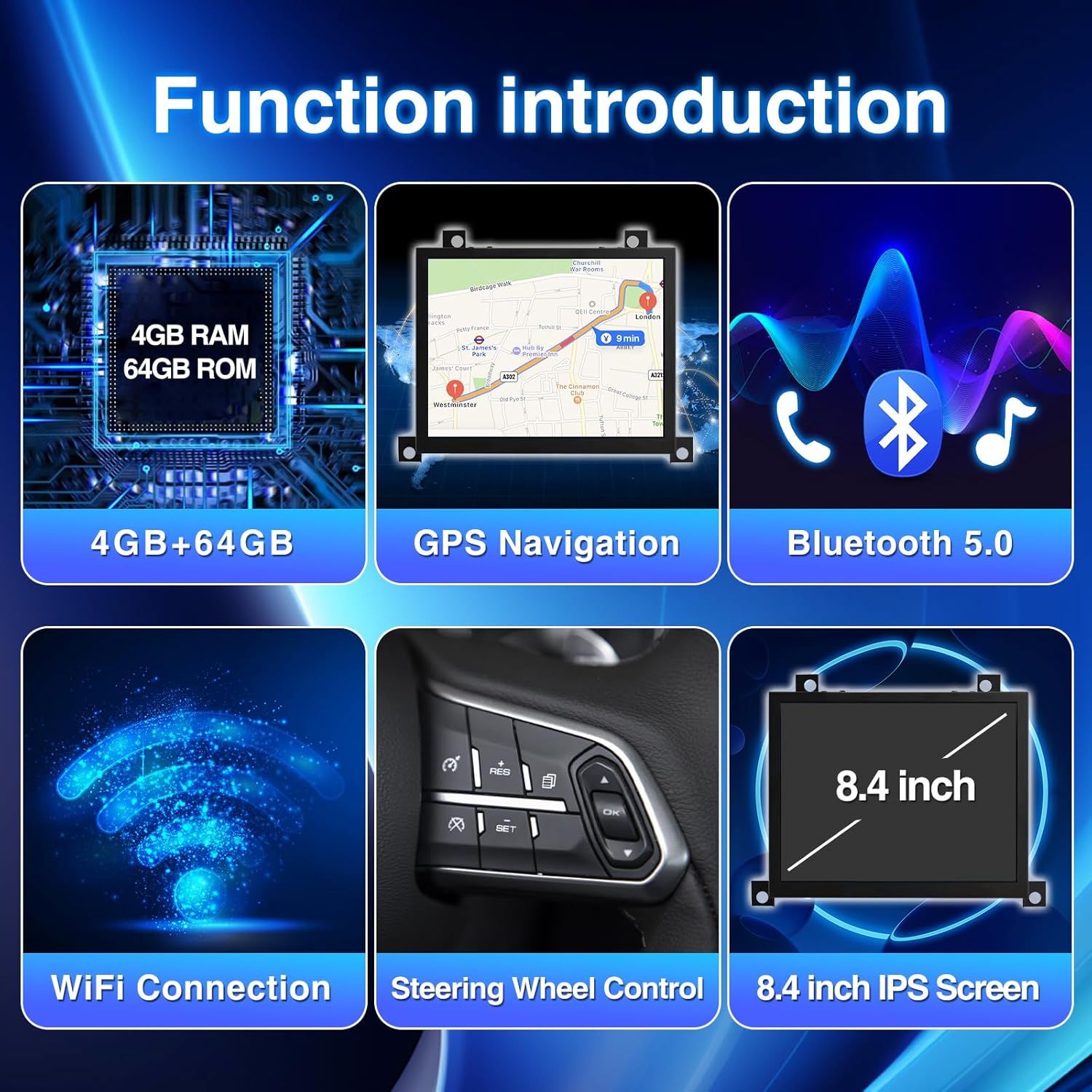 ZHNN Car Stereo Compatible with Dodge Charger/Challenger 2015 2016 2017 2018 2019, Touchscreen Car Head Unit with Carplay/Android Auto