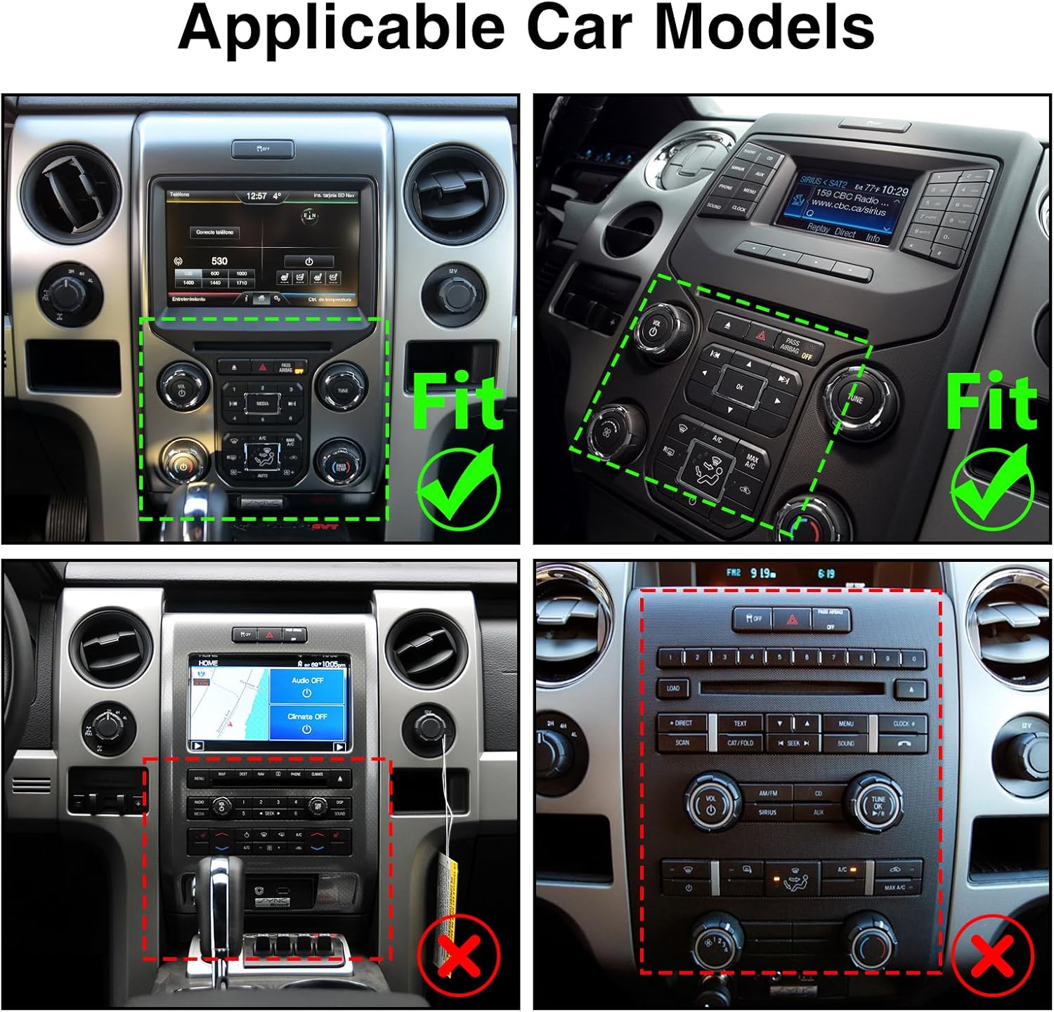 ZHNN Car Radio Compatible with Ford F150 Stereo Upgrade 2013 2014, Replacement with Wireless Carplay Android Auto