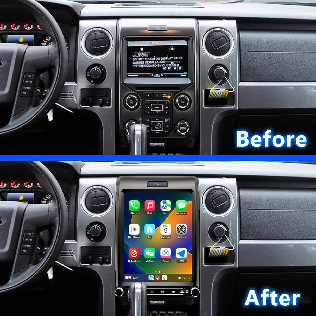 ZHNN Car Radio Compatible with Ford F150 Stereo Upgrade 2013 2014, Replacement with Wireless Carplay Android Auto