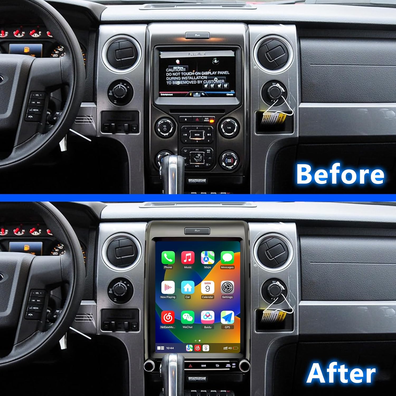 ZHNN Car Radio Compatible with Ford F150 Stereo Upgrade 2013 2014, Replacement with Wireless Carplay Android Auto