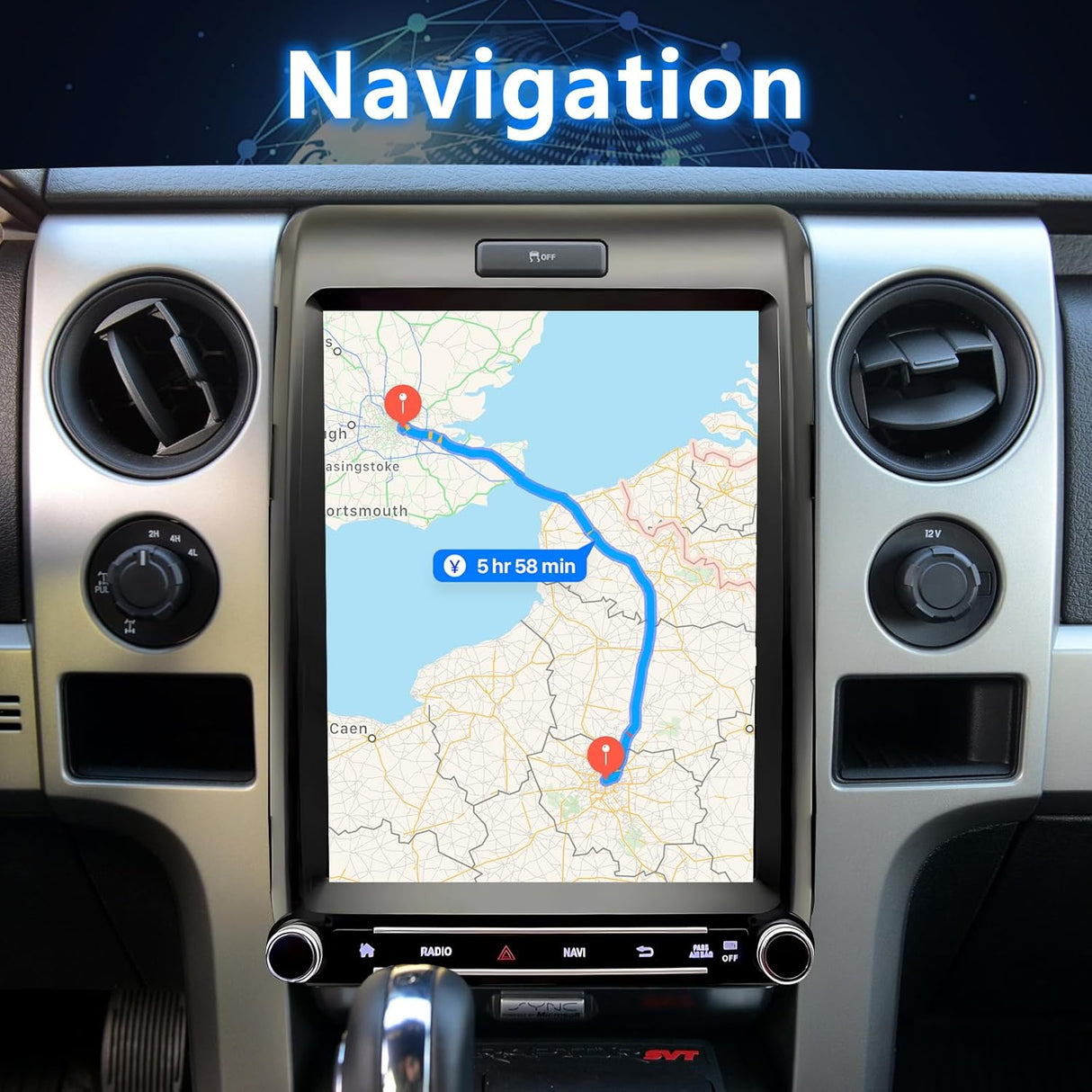 ZHNN Car Radio Compatible with Ford F150 Stereo Upgrade 2013 2014, Replacement with Wireless Carplay Android Auto