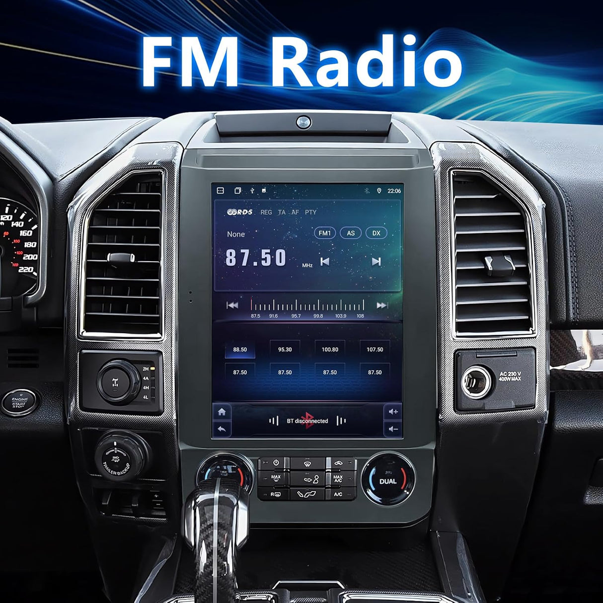 ZHNN Car Radio Compatible with Ford F150 Radio Upgrade 2016-2021, Touch Screen Support Wireless Carplay/Android Auto