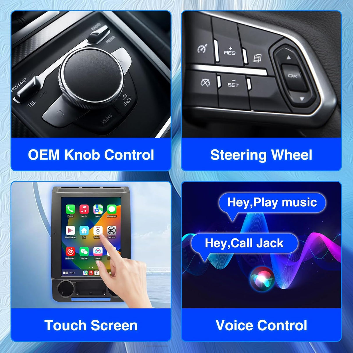 ZHNN Car Radio Compatible with Ford F150 Radio Upgrade 2016-2021, Touch Screen Support Wireless Carplay/Android Auto