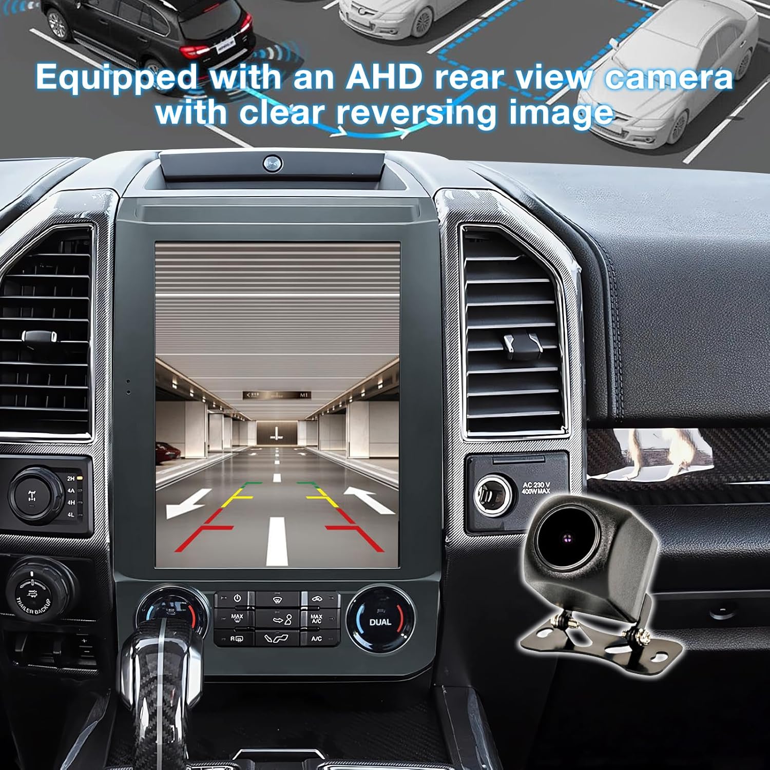 ZHNN Car Radio Compatible with Ford F150 Radio Upgrade 2016-2021, Touch Screen Support Wireless Carplay/Android Auto