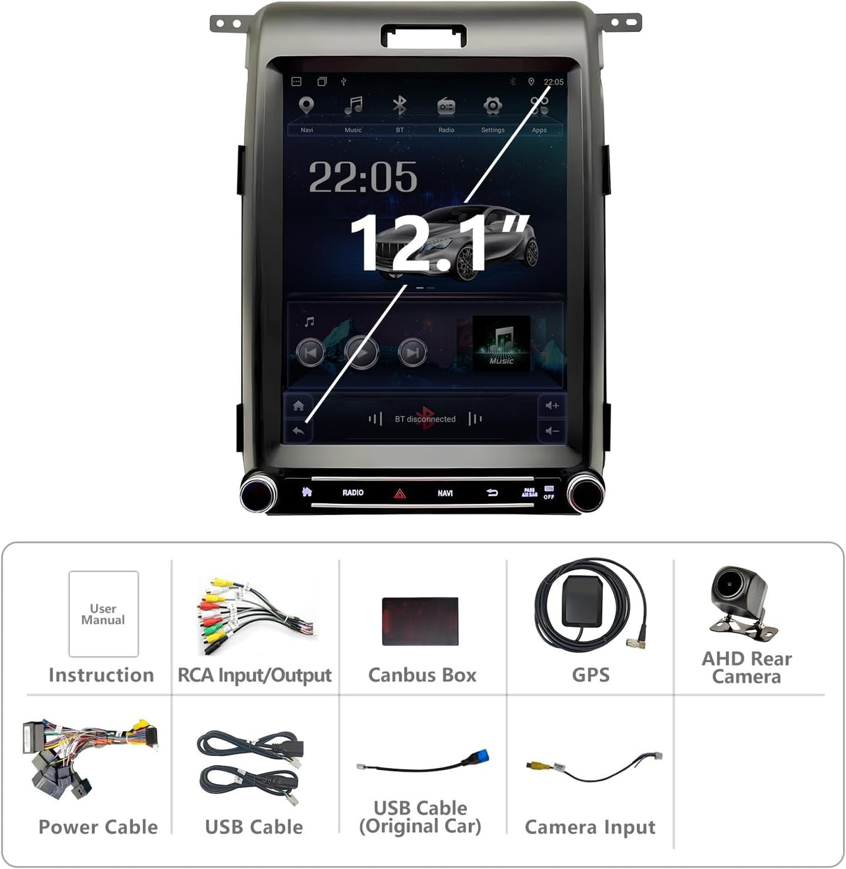 ZHNN Car Radio Compatible with Ford F150 Stereo Upgrade 2013 2014, Replacement with Wireless Carplay Android Auto