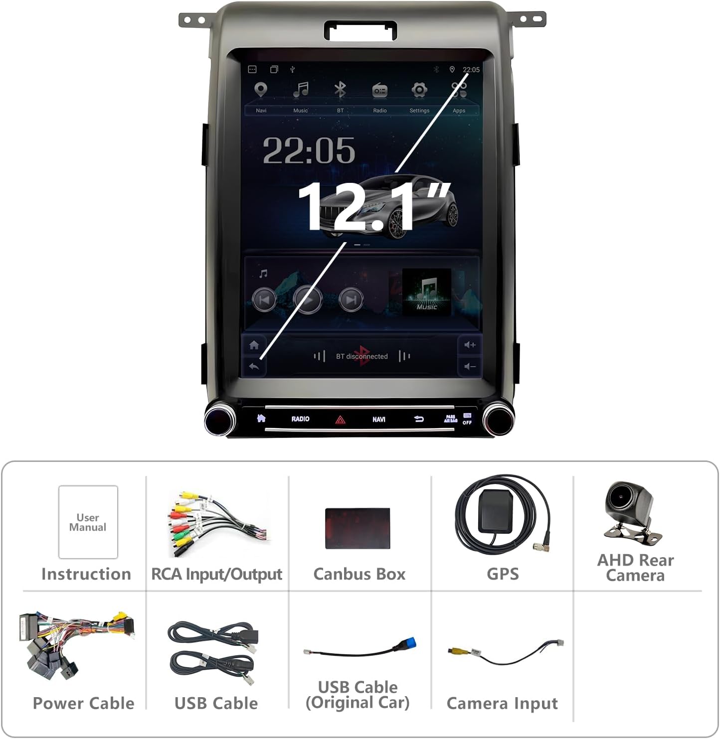 ZHNN Car Radio Compatible with Ford F150 Stereo Upgrade 2013 2014, Replacement with Wireless Carplay Android Auto