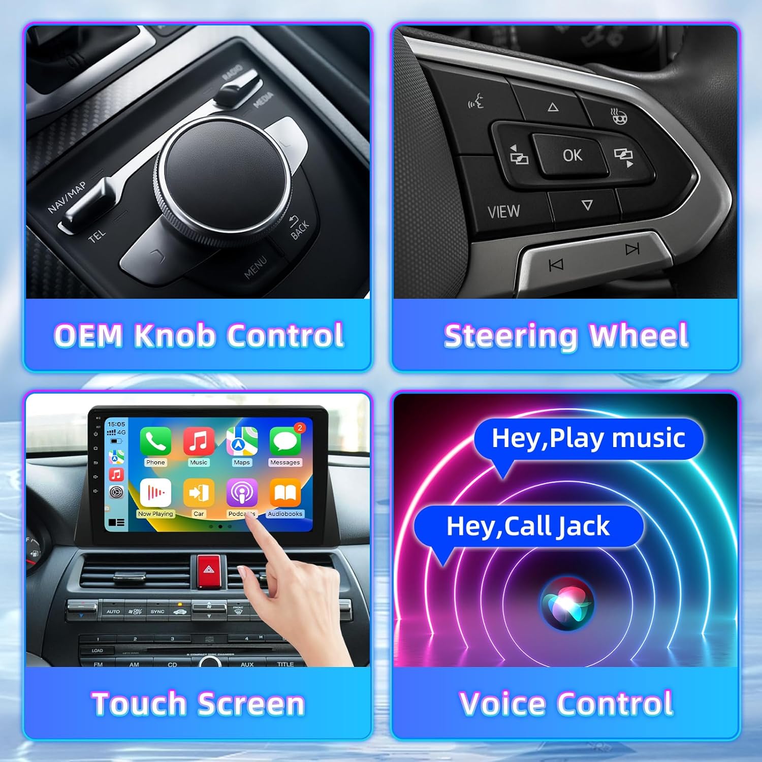 2+64G Car Stereo Radio Compatible with Honda Accord 8th 2008 2009 2010 2011 2012 2013, 10.1 Inch Android 13 Car Head Unit with Wireless CarPlay Android Auto, WiFi GPS MirrorLink SWC Backup Camera