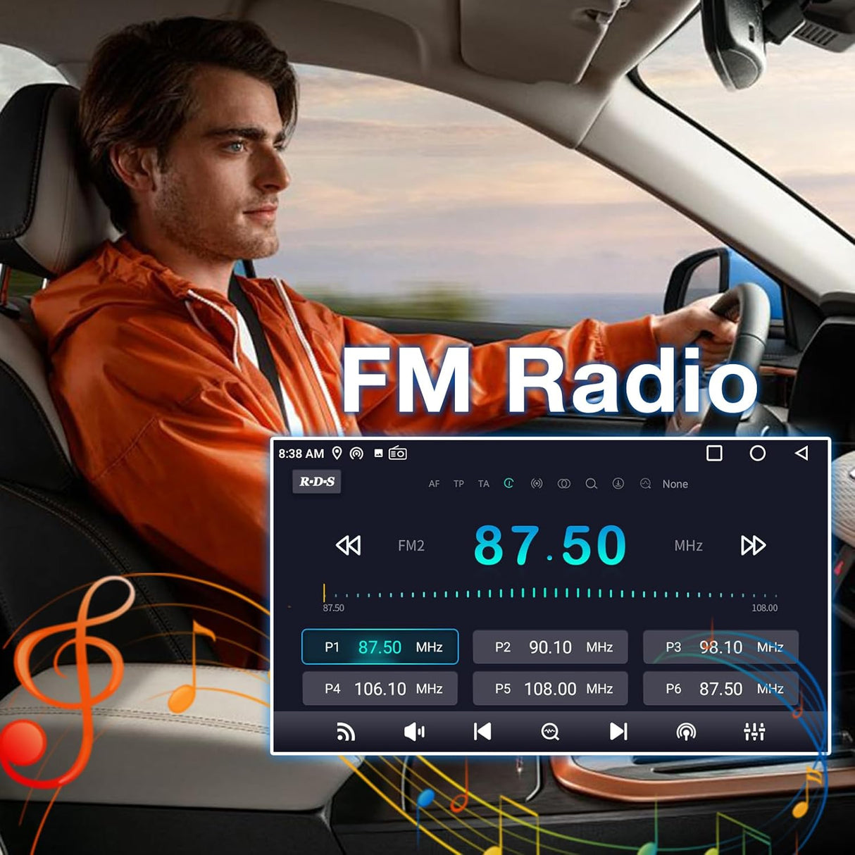Android 13 Car Radio Stereo Compatible with Dodge Journey 2011-2019 Wireless Carplay/Android Auto/Mirrorlink, 2+64G 9 Inch Touch Screen Car Radio with GPS Navigation,Bluetooth, FM, Backup Camera