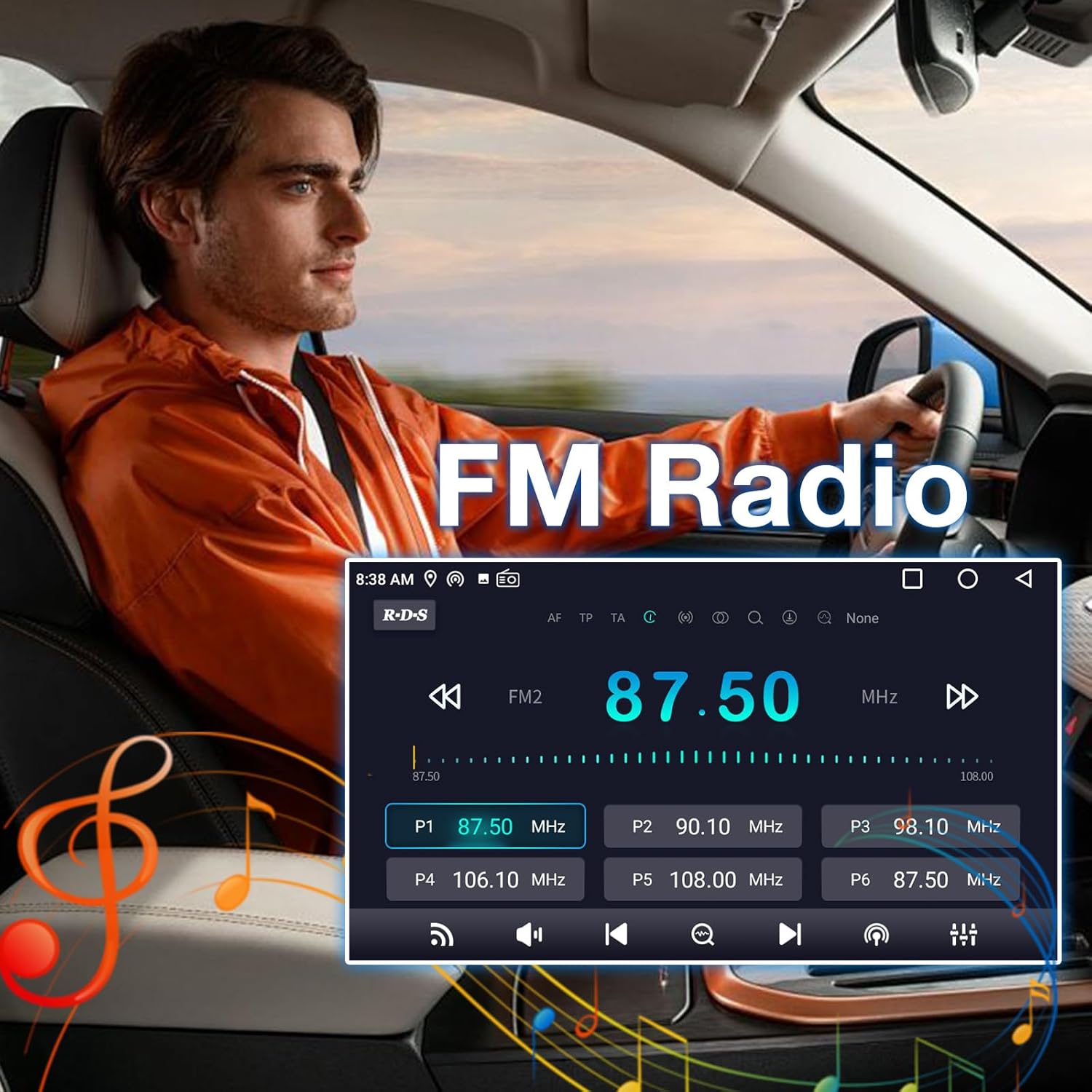 Android 13 Car Radio Stereo Compatible with Dodge Journey 2011-2019 Wireless Carplay/Android Auto/Mirrorlink, 2+64G 9 Inch Touch Screen Car Radio with GPS Navigation,Bluetooth, FM, Backup Camera