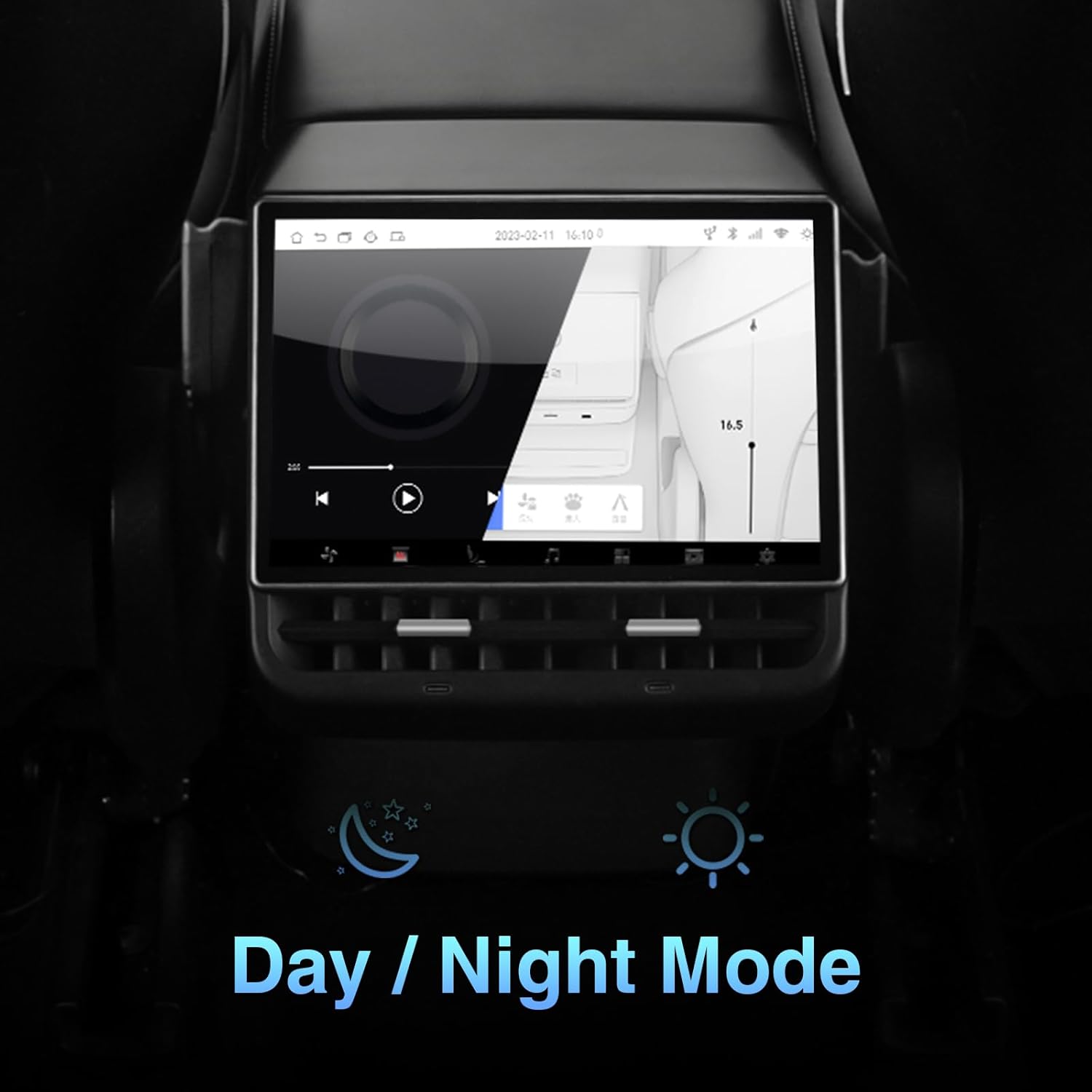 8.66 Inch Rear Display Screen Compatible with Tesla Model 3 17-23&Y19-24, 5G.Android 13 Supports HD Movie Watching, 4+64G,8-core, Supports seat Adjustment and Rear air Conditioning