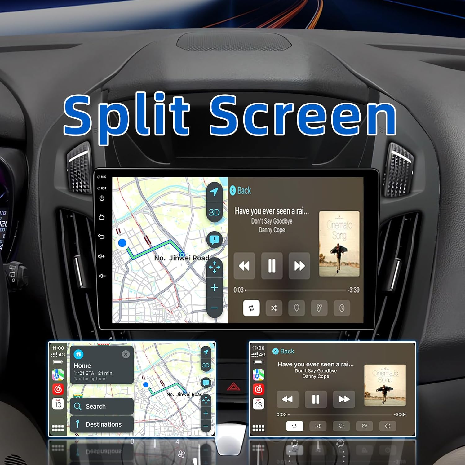 ZHNN 2+64GB Car Radio Stereo Compatible with Ford Transit Connect 2014-2018, 9 Inch Android 13 Touch Screen Car Radio with CarPlay/Android Auto, GPS FM WiFi Bluetooth Backup Camera