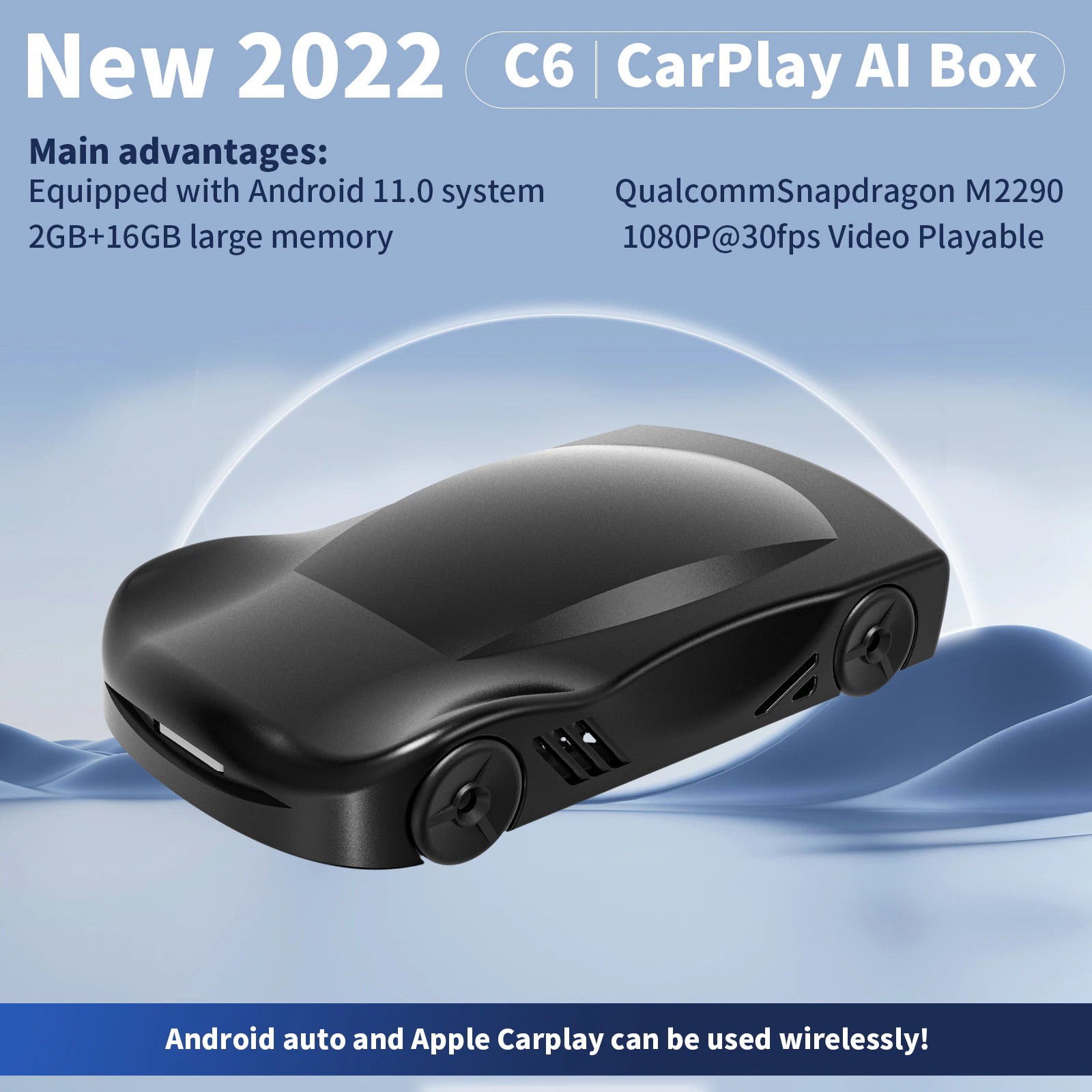 ZHNN Android 11 Wireless Carplay Dongle Fit for OEM Wired Carplay