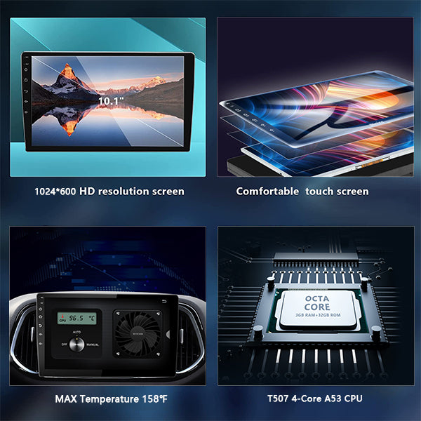 10'' Android 12 Car Stereo supports CarPlay DSP Rear Camera