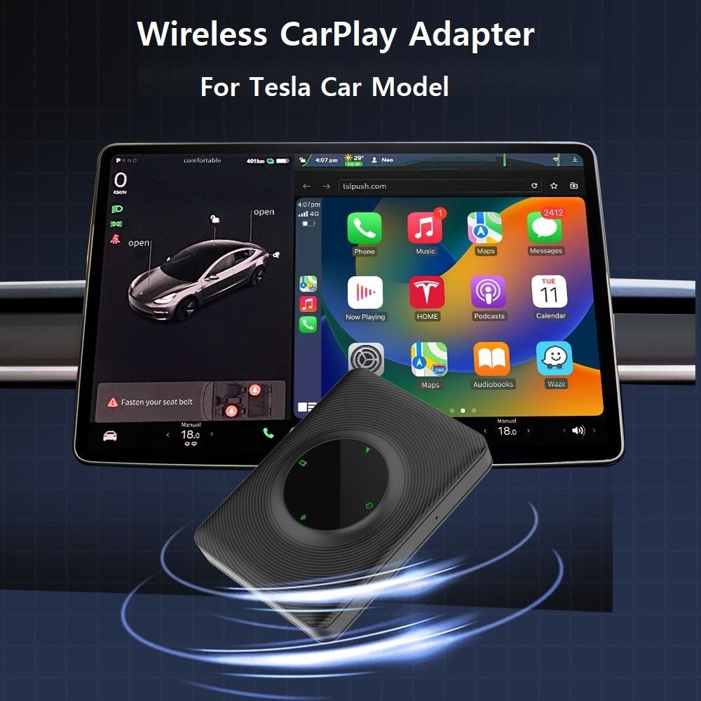 ZHNN Newest Wireless Adapter for Tesla CarPlay Model 3/Y---T2C