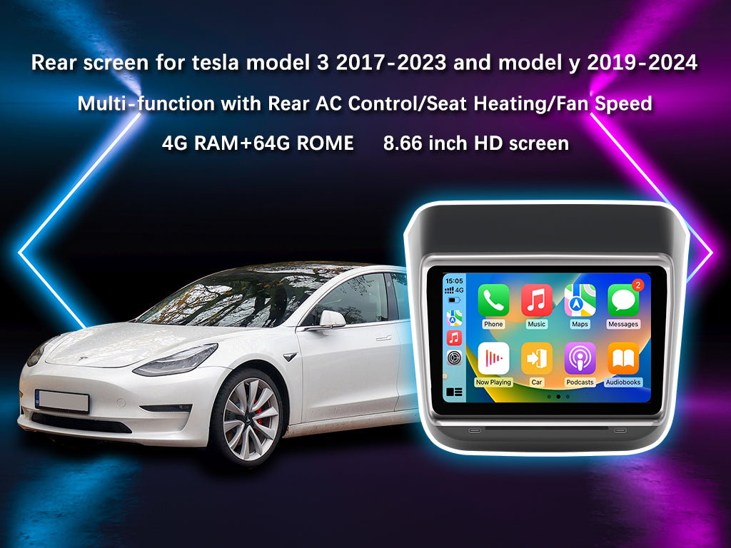 Best Rear Screen for Tesla Model 3 2017-2023 & Model Y 2019-2024