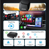 ZHNN B2 Carplay AI Box Carplay AI Box Support SIM &TF Card for OEM Wired Carplay/Android Auto