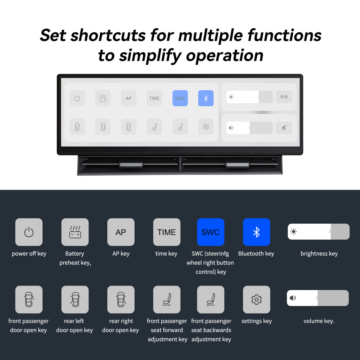 ZHNN 10.88 Inch Head Up Display Compatible with Tesla Model 3 2017-2023 Model Y 2019-2024, Smart Dashboard Touch Screen Instrument Cluster Display with Wireless CarPlay/Android Auto/Camera/Air Vent