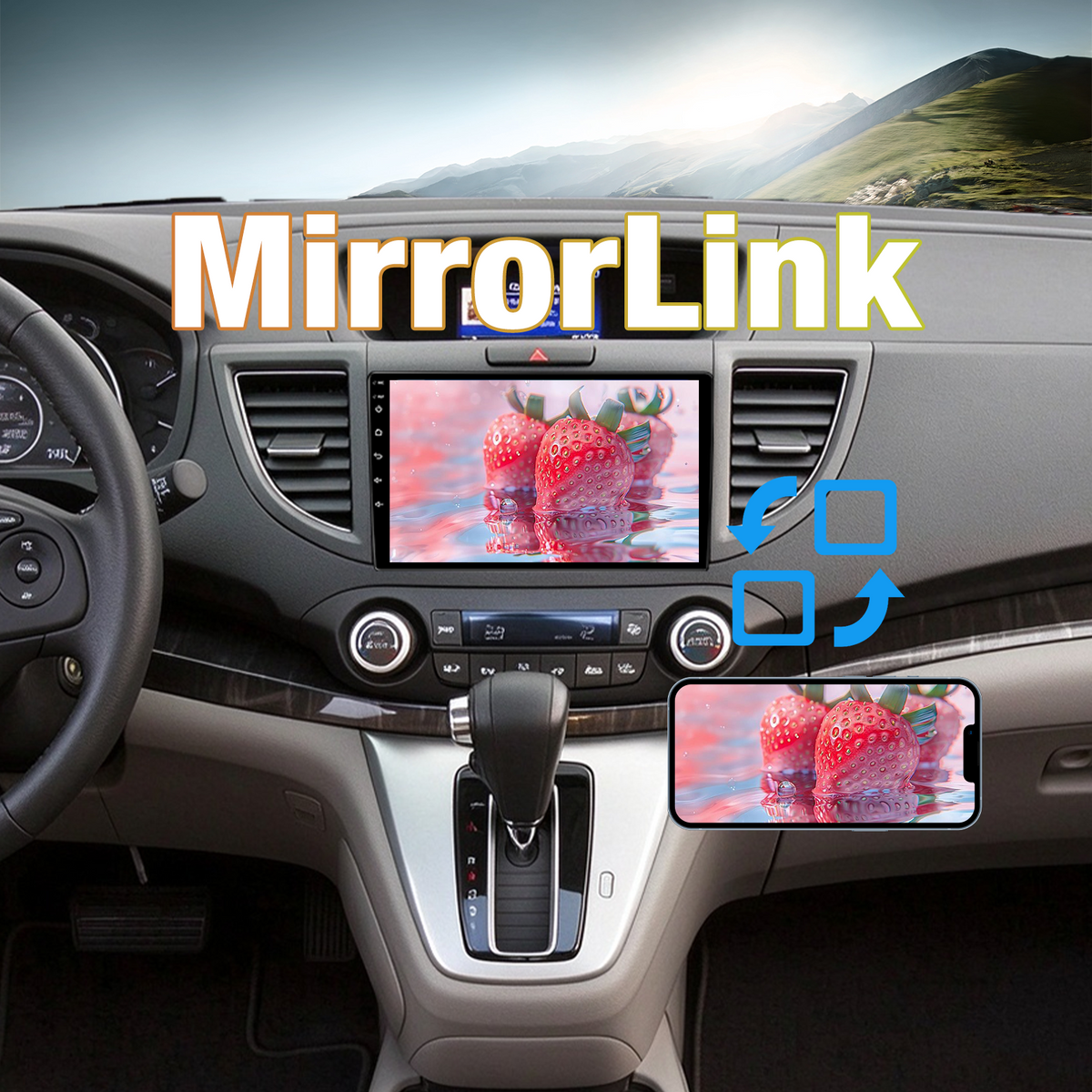 Honda CRV 2002-2006, Wireless CarPlay Android Auto GPS Navigation WiFi Bluetooth FM/RDS SWC Dual USB, with HD Rear View Camera, 2GB+64GB
