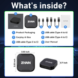 ZHNN B1 CarPlay AI Box for Cars with Wired Carplay/Android Auto