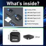 ZHNN B2 Carplay AI Box Carplay AI Box Support SIM &TF Card for OEM Wired Carplay/Android Auto