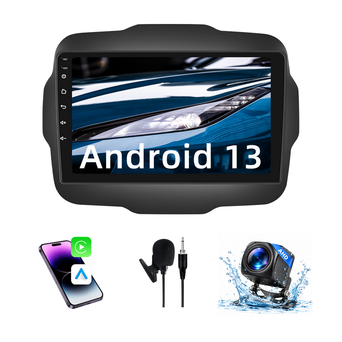 Jeep Renegade 2015-2020, 64G Storage, 5G WiFi, Wireless CarPlay & Android Auto, GPS Navigation, Bluetooth, FM Radio, HD Backup Camera, Aftermarket Head Unit Replacement