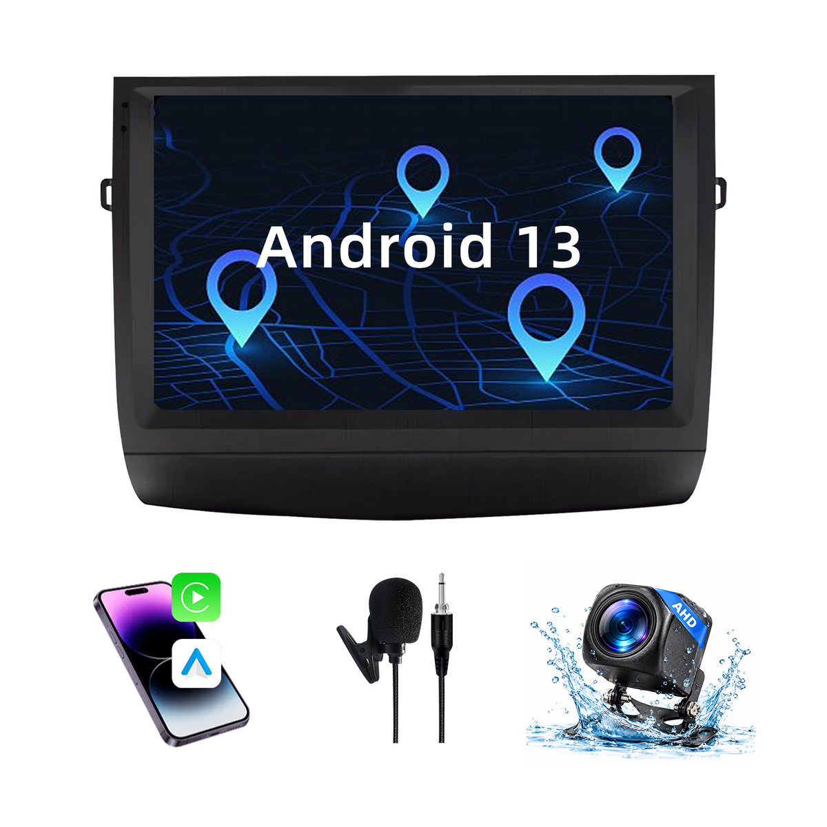 Android Car Stereo for Toyota Prius 2003-2009, 9’’ Touch Screen Radio Receiver, Support Wireless Apple CarPlay, Android Auto