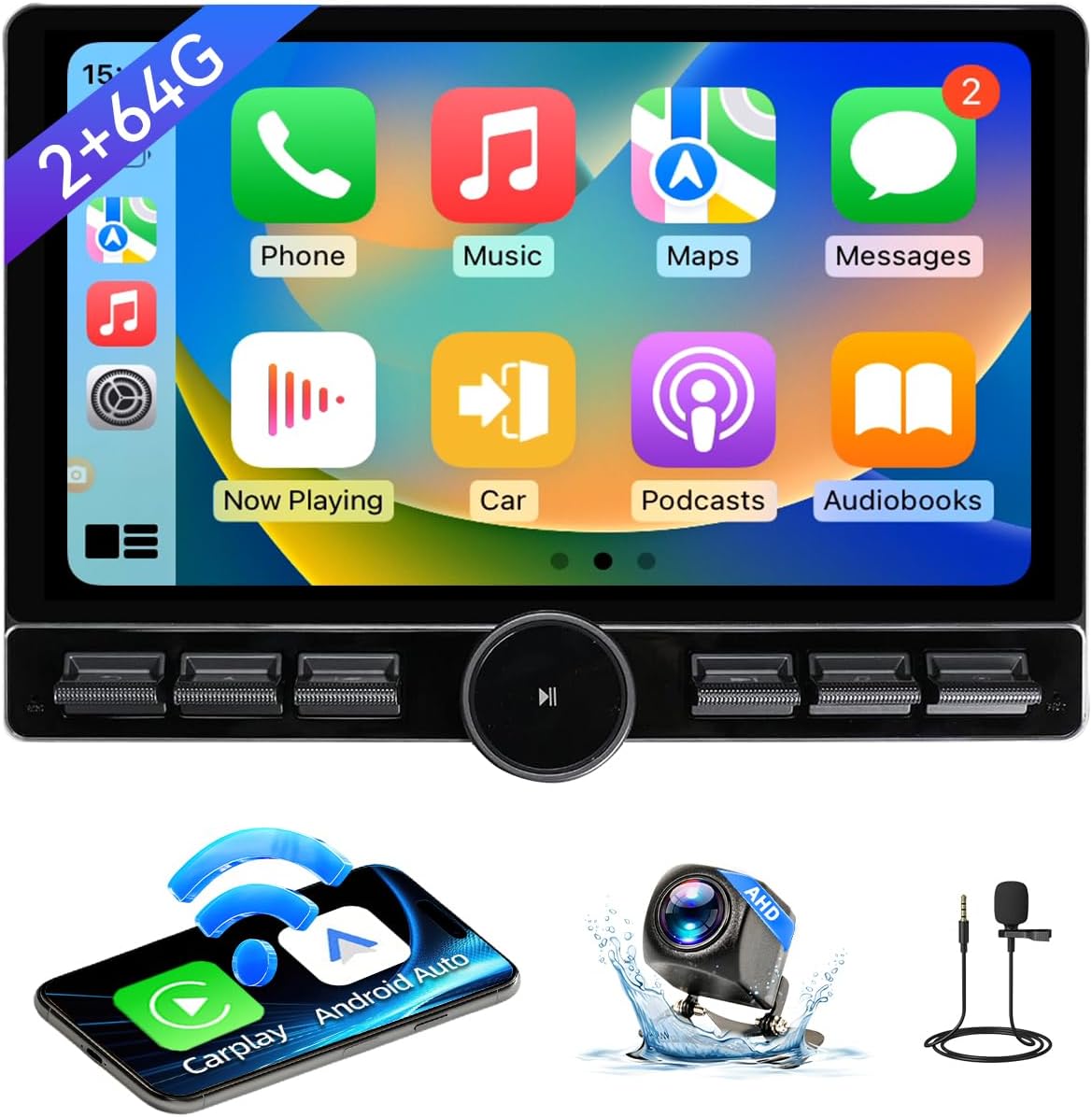10 Inch Car Radio Compatible with Dodge Grand Caravan 2011-2020 for Chrysler Town & Country 2012-2016, Android 13 2+64G Car Stereo with Wireless CarPlay Android Auto/GPS/Backup Camera