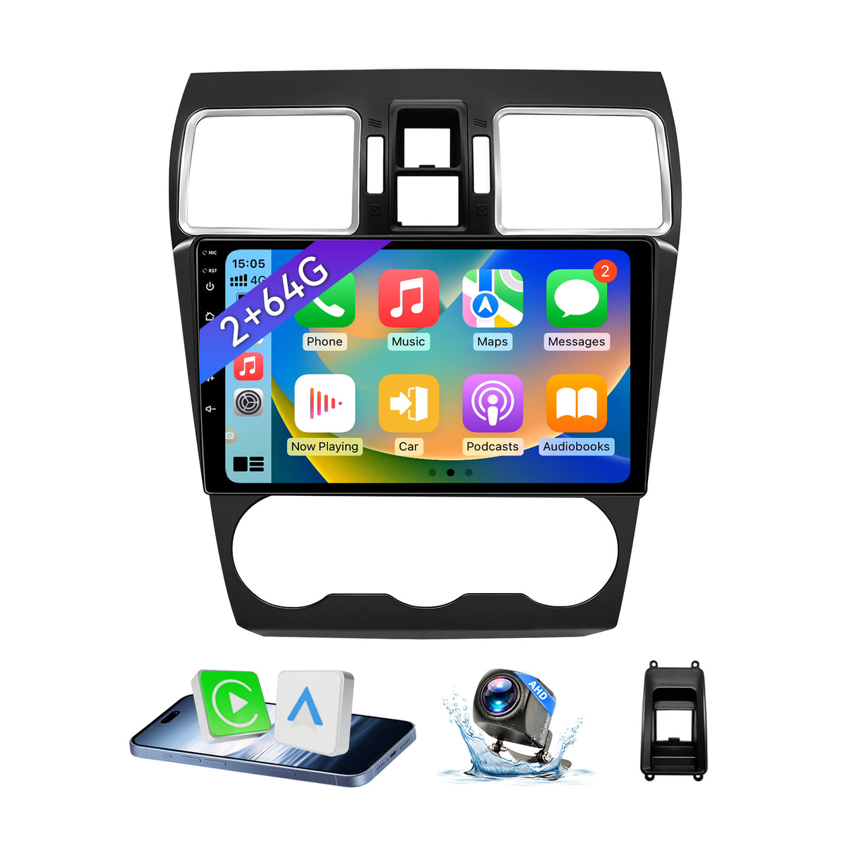 ZHNN Android 13 Car Radio Compatible with Subaru Forester WRX Impreza STi 2016-2018, 9" 2+64G Touch Screen Car Stereo with Wireless CarPlay Android Auto/WiFi/Bluetooth/GPS/Backup Camera