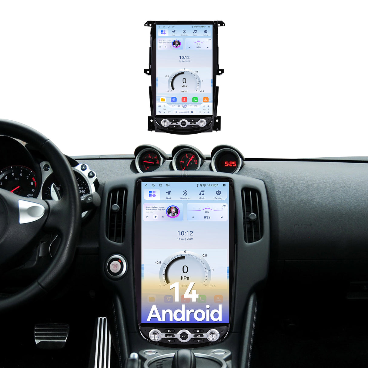 14.5" Android 13 Car Stereo Radio Head Unit Compatible with Nissan 370Z 2009-2021 Carplay&Android Auto T-Style Touch Screen with GPS DSP Bluetooth HDMI Optical AM FM 4G WiFi 8+128G