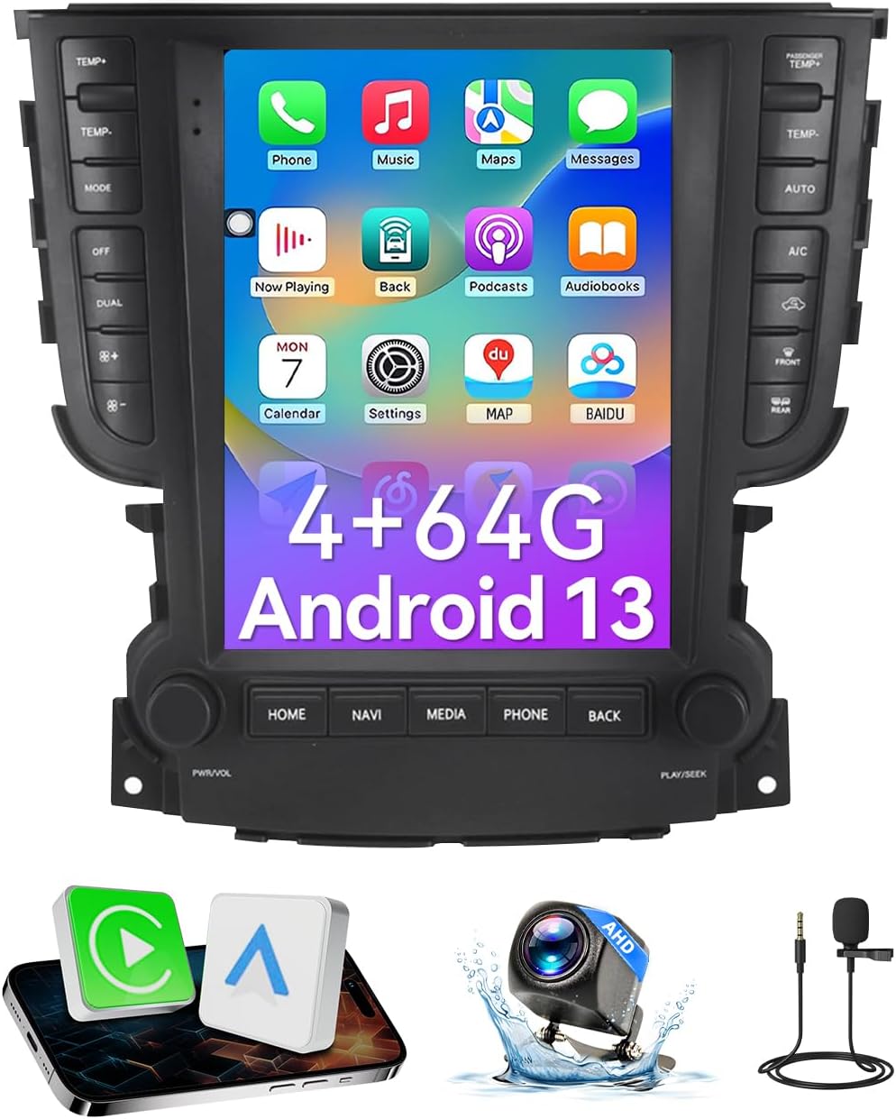 9.7 Inch Car Radio Compatible with Acura TL 2004-2008 4+64G T-Style Car Stereo Head Unit with Wireless Carplay/Android Auto