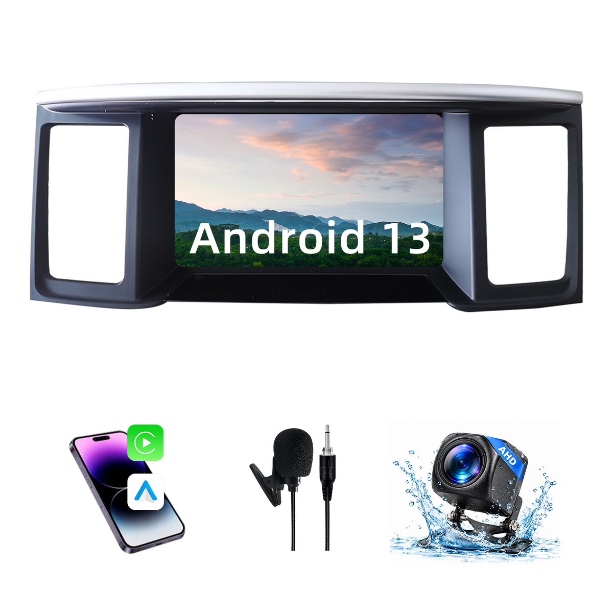Android Car Radio for Nissan Pathfinder 2012-2020, Wireless CarPlay & Android Auto Stereo Receiver, Built-in GPS Navigation, Bluetooth, WiFi, FM Radio Multimedia Head Unit