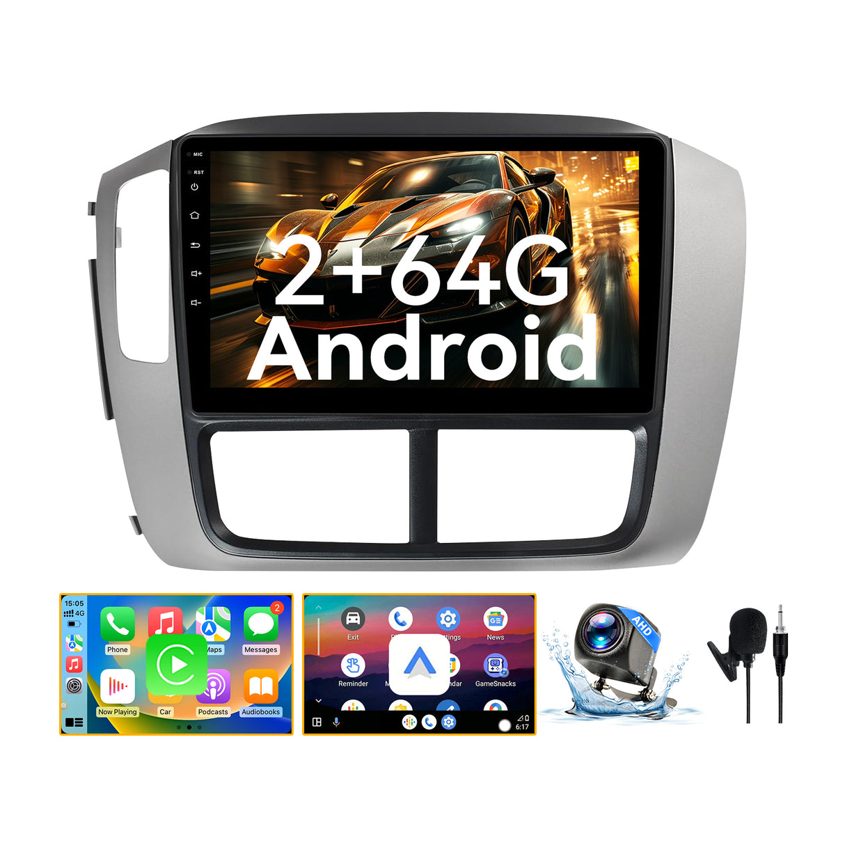 9-Inch Android 13 Car Stereo Head Unit for Honda Pilot 2006-2008, Wireless CarPlay&Android Auto, GPS Navigation, FM Radio, WiFi, Bluetooth, Reverse Camera, SWC, Wireless Sync, Engineer Help