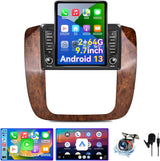 9.7 inch Car Radio Compatible with Chevrolet GMC 2007 2008 2009 2010 2011 2012 2013 2014, 2+64G Android 13 Car Stereo with Wireless CarPlay Android Auto, Bluetooth, WiFi, GPS, SWC, Backup Camera